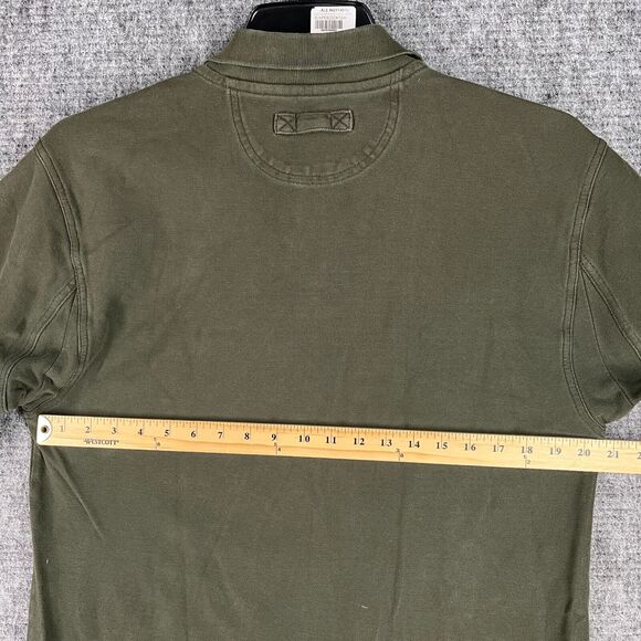 Duluth Trading Shirt Mens Medium Green Polo Work Workwear Rugby Heavyweight - Picture 5 of 8